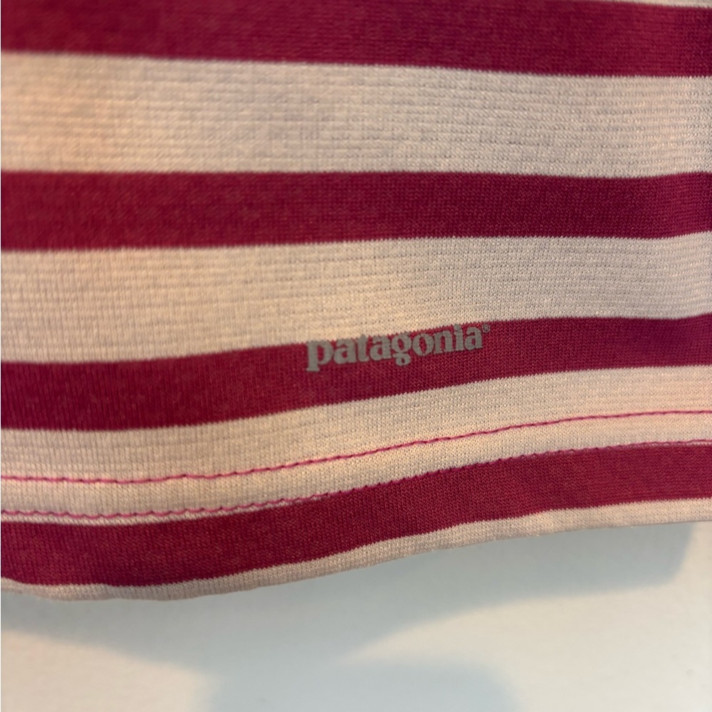 Patagonia Gray and Pink Capilene Midweight Striped Long Sleeve Tee 184 - Picture 3 of 4